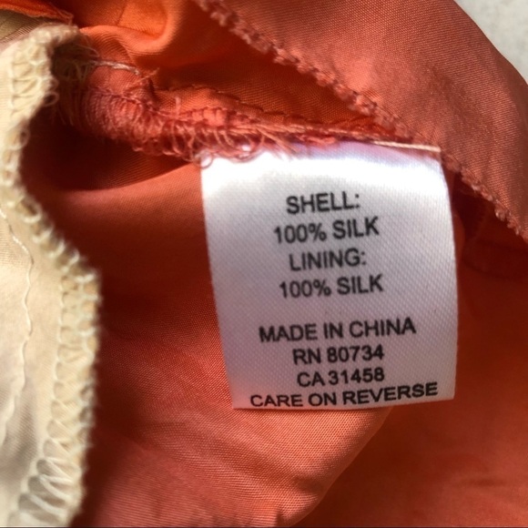 See By Chloé Silk Ruffled orange beige cream Skirt size 4 - Picture 5 of 10